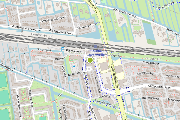 Ambulance-melding op Willensplein, Gouda op 15 juni, kaart-overzicht