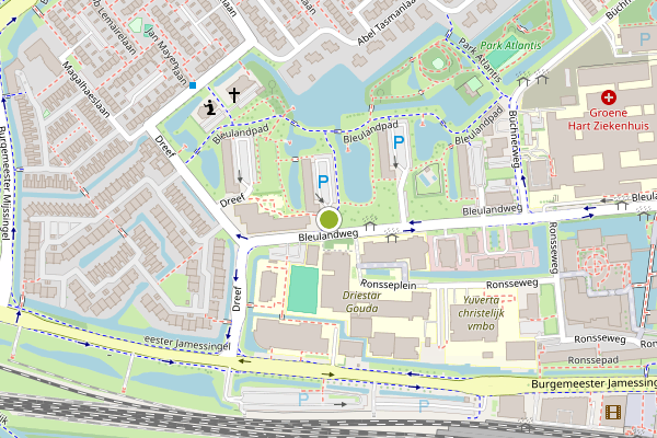 Ambulance-melding op Bleulandweg, Gouda op 15 juni, kaart-overzicht