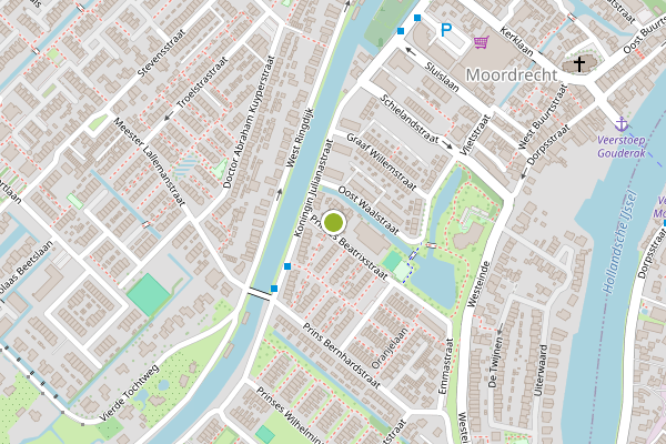 Ambulance-melding op Prins Clausplein, Moordrecht op 16 juni, kaart-overzicht