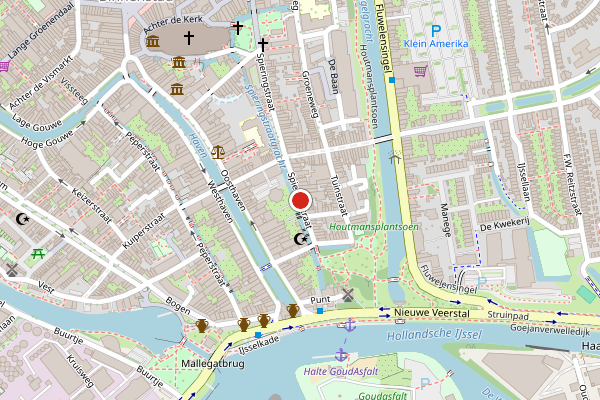 Brandweer-melding op Spieringstraat, Gouda op 16 juni, kaart-overzicht