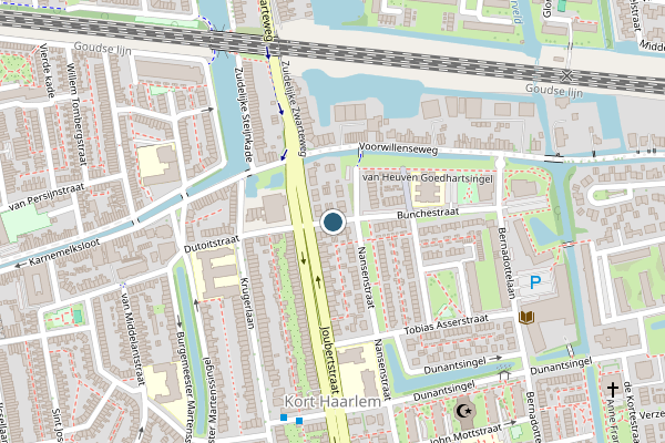 Politie-melding op Bunchestraat, Gouda op 17 juni, kaart-overzicht