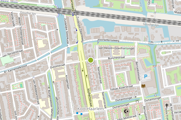 Ambulance-melding op Bunchestraat, Gouda op 17 juni, kaart-overzicht