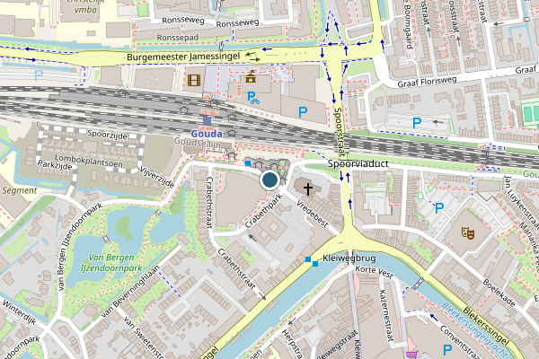 Politie-melding op Stationsplein, Gouda op 17 juni, kaart-overzicht