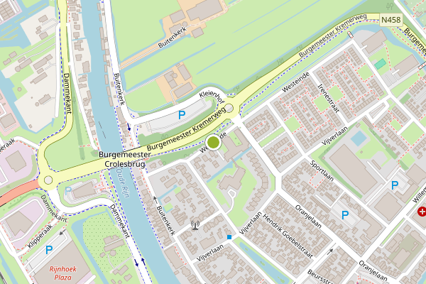Ambulance-melding op Westeinde, Bodegraven op 20 juni, kaart-overzicht