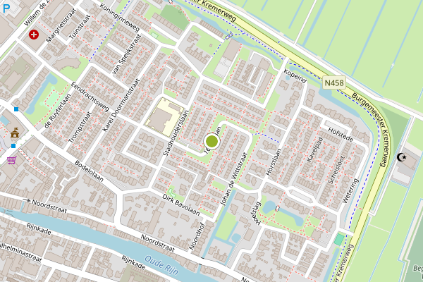 Ambulance-melding op 1672-Laan, Bodegraven op 20 juni, kaart-overzicht