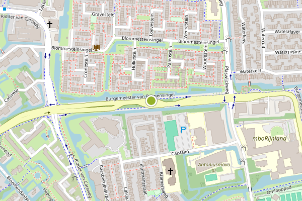 Ambulance-melding op Burgemeester van Reenensingel, Gouda op 19 juni, kaart-overzicht