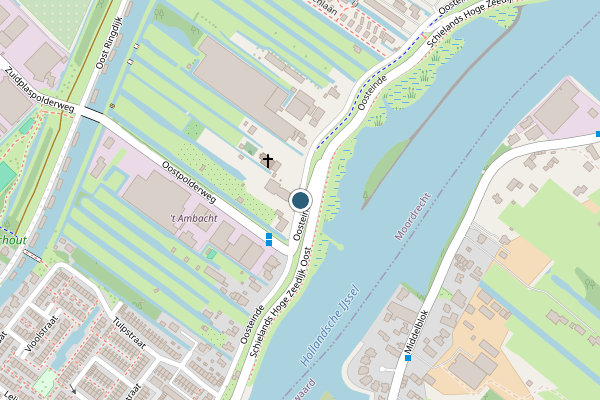 Politie-melding op Oosteinde, Moordrecht op 21 juni, kaart-overzicht
