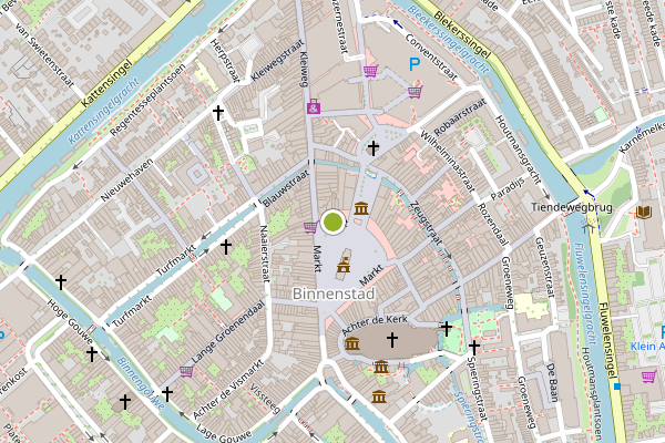 Ambulance-melding op Markt, Gouda op 21 juni, kaart-overzicht