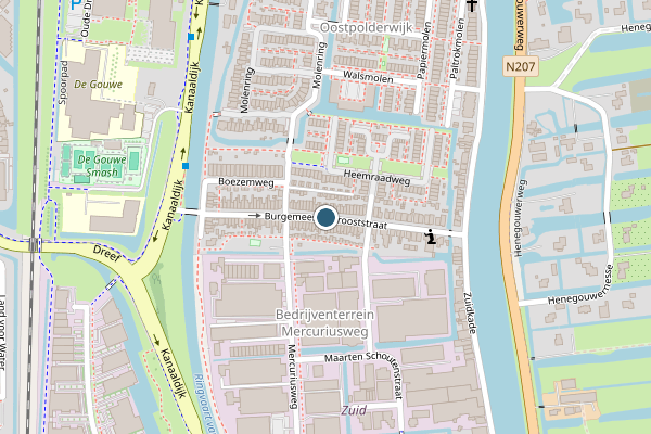Politie-melding op Burgemeester Trooststraat, Waddinxveen op 19 juni, kaart-overzicht