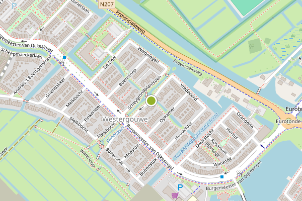 Ambulance-melding op Scheygrondplantsoen, Gouda op 22 juni, kaart-overzicht