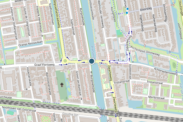 Politie-melding op Graaf Florisbrug, Gouda op 22 juni, kaart-overzicht