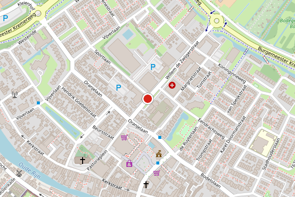 Brandweer-melding op Willem de Zwijgerstraat, Bodegraven op 22 juni, kaart-overzicht