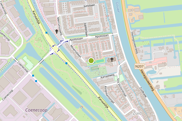 Ambulance-melding op Neptunuspad, Waddinxveen op 23 juni, kaart-overzicht