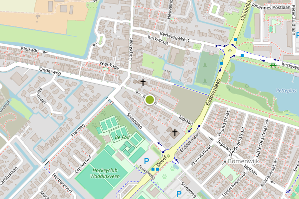 Ambulance-melding op Ieplaan, Waddinxveen op 23 juni, kaart-overzicht