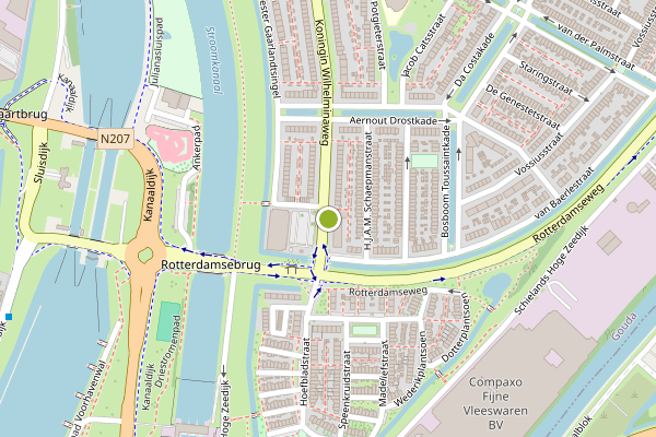 Ambulance-melding op Koningin Wilhelminaweg, Gouda op 22 juni, kaart-overzicht