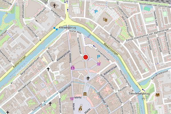 Brandweer-melding op Agnietenstraat, Gouda op 24 juni, kaart-overzicht