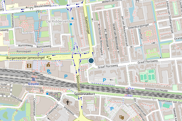 Politie-melding op Albert Plesmanplein, Gouda op 24 juni, kaart-overzicht
