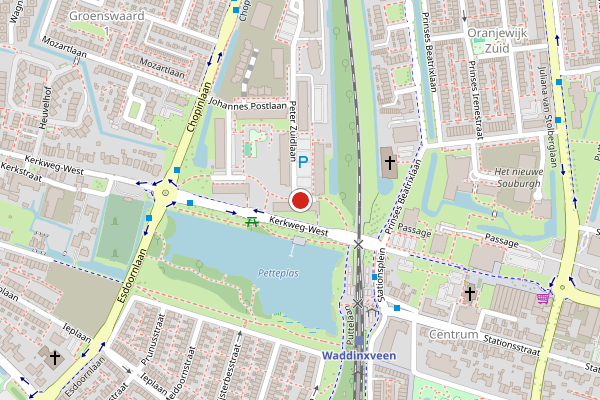 Brandweer-melding op Peter Zuidlaan, Waddinxveen op 24 juni, kaart-overzicht