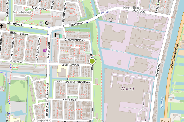 Ambulance-melding op Da Costaweg, Waddinxveen op 24 juni, kaart-overzicht