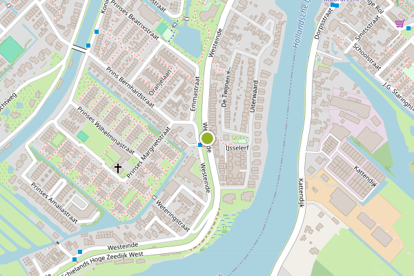 Ambulance-melding op Westeinde, Moordrecht op 25 juni, kaart-overzicht