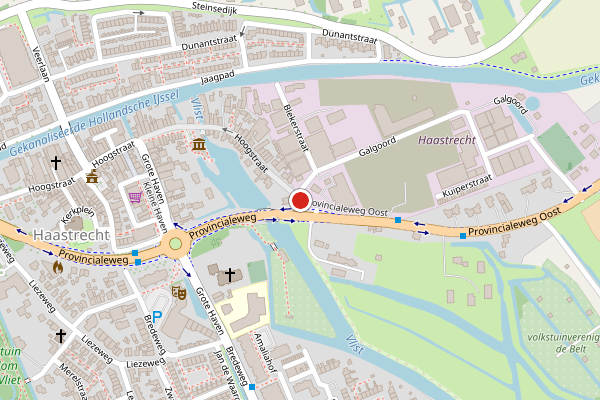 Brandweer-melding op Hoogstraat, Haastrecht op 26 juni, kaart-overzicht