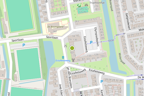 Ambulance-melding op Estafetteweg, Gouda op 26 juni, kaart-overzicht