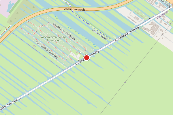 Brandweer-melding op Gouderakse Tiendweg, Gouderak op 27 juni, kaart-overzicht